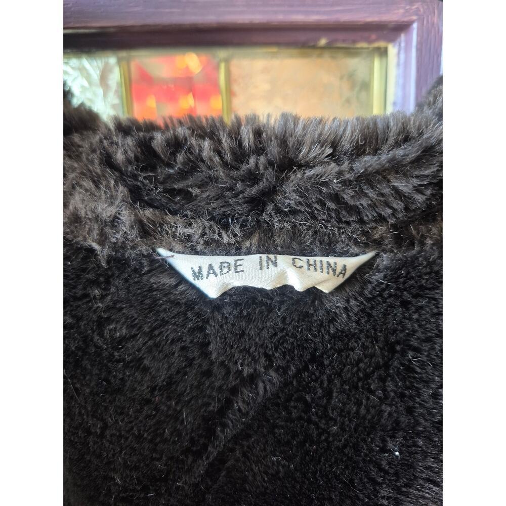 Vintage Marvin Richards genuine suede patchwork trench coat with hood womens Med - Picture 7 of 13